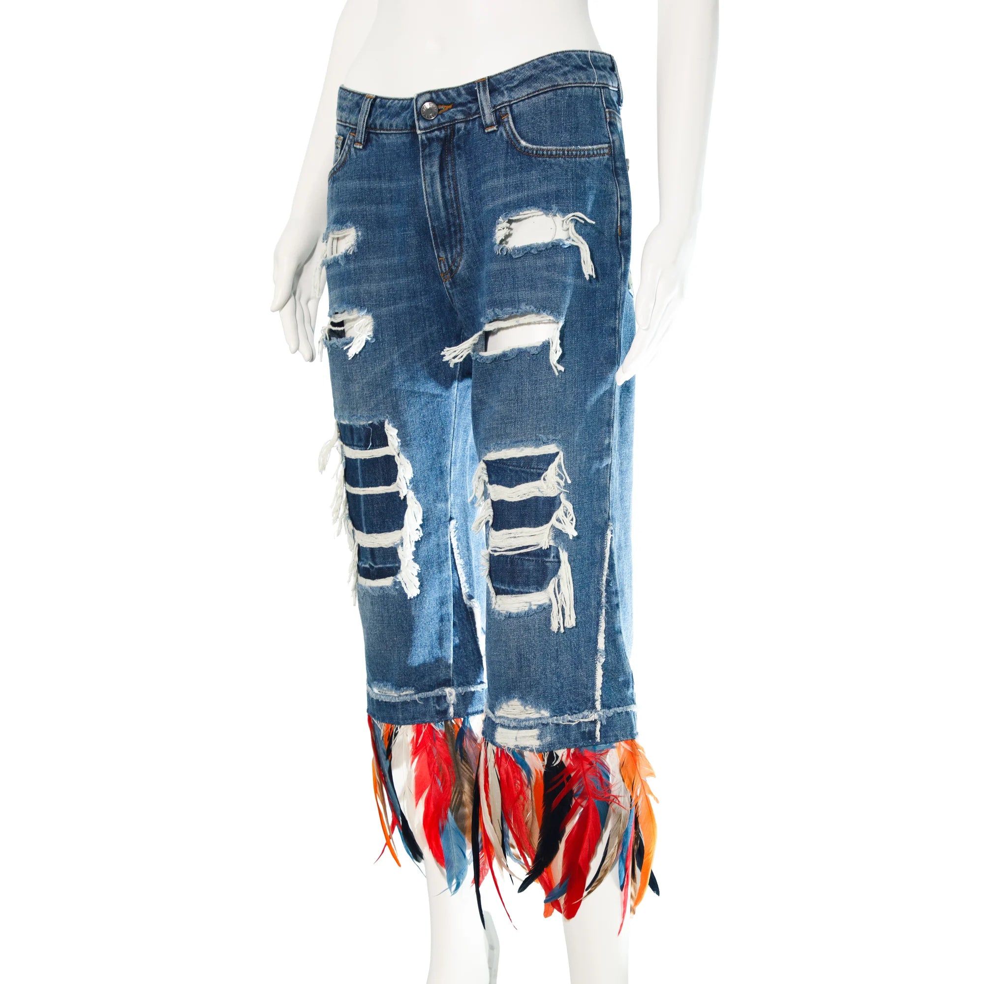 D&G Feather Capri Jeans