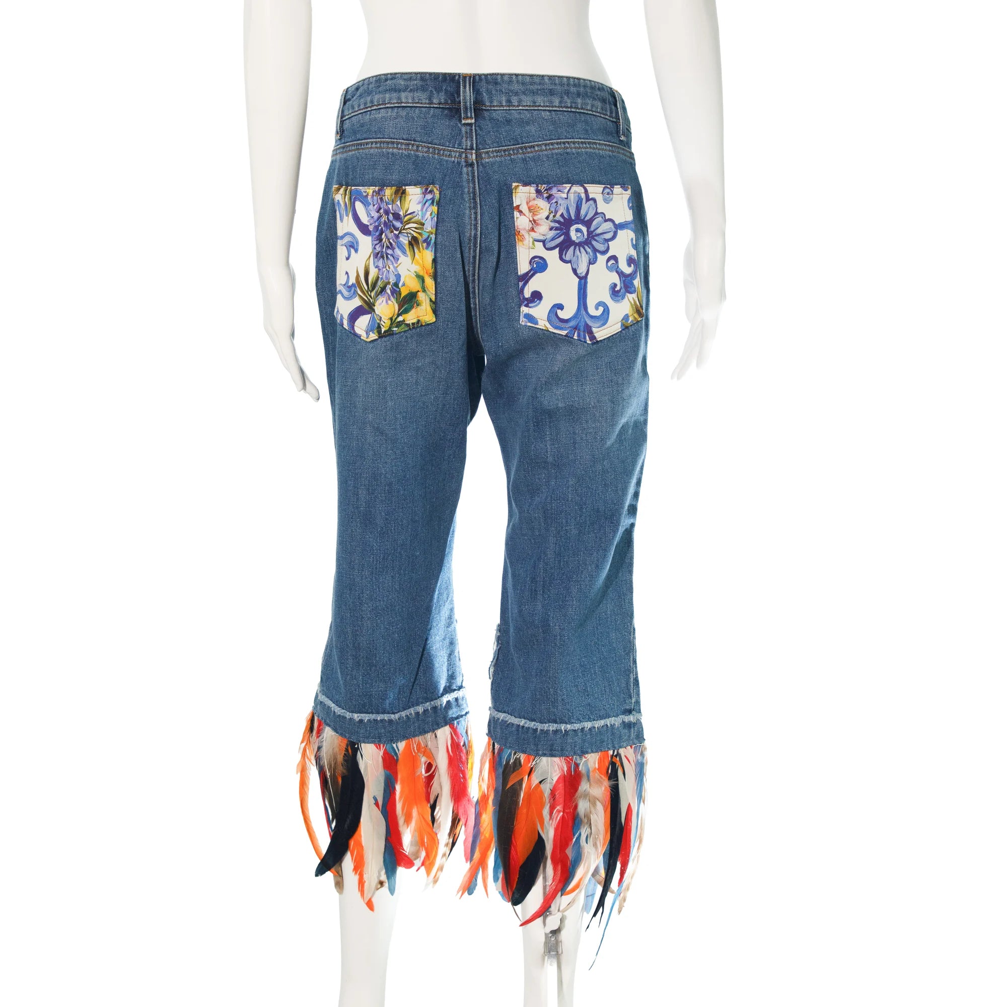 D&G Feather Capri Jeans