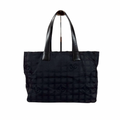 Chanel Travel Line Tote Bag Nylon Canvas Black Shoulder Bag