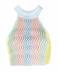 Casablanca Rainbow Gradient Knit Crop Top