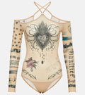 Jean Paul Gaultier x KNWLS tattoo-print long-sleeve bodysuit