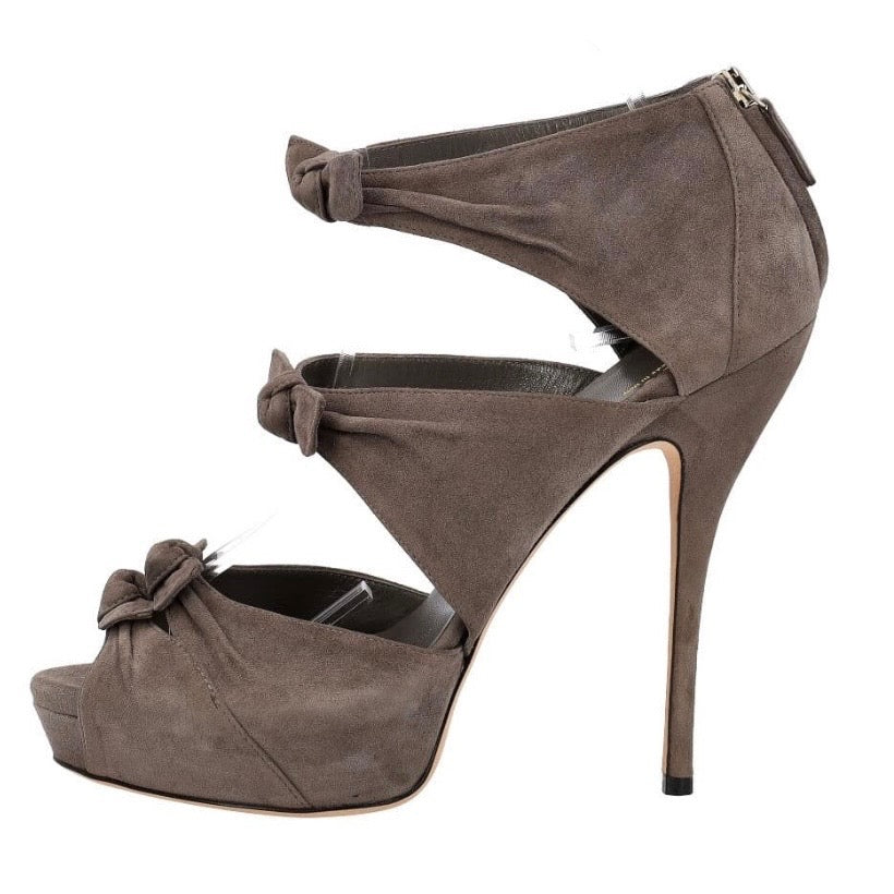 Gucci Suede Bow Heels 39