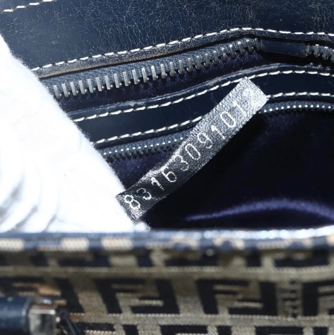 Fendi Triangle Zucchino Canvas Hand Bag