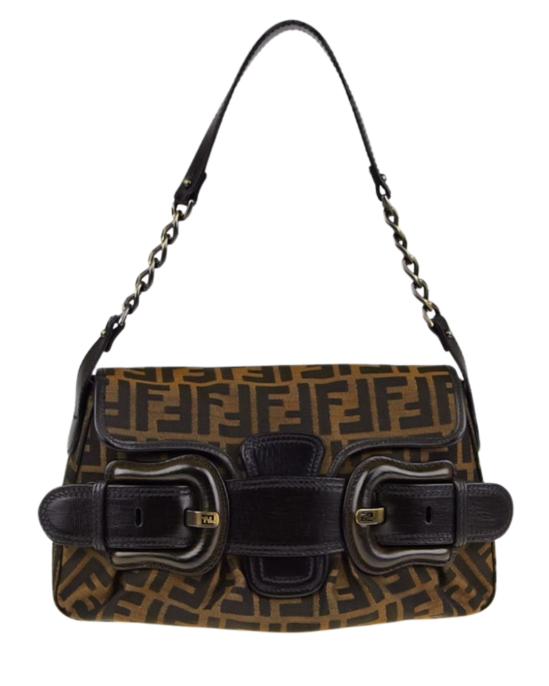 Fendi Zucca B Bis Canvas Flap Bag